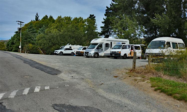 Gravel parking area