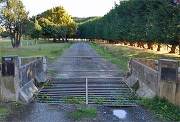 Entrance and driveway to the reserve