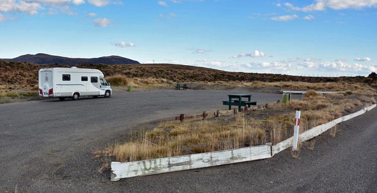 The summit parking area