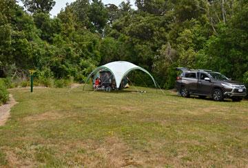 Camping on grass