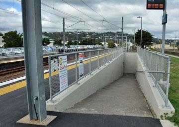Railway underpass connecting to the shopping centre