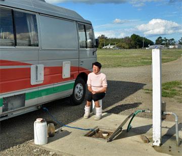 Using the public dump station at Victoria Park