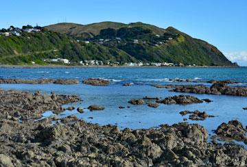 View over the rocky foreshore