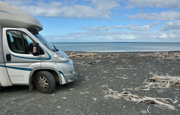 Gravel parking on the beach