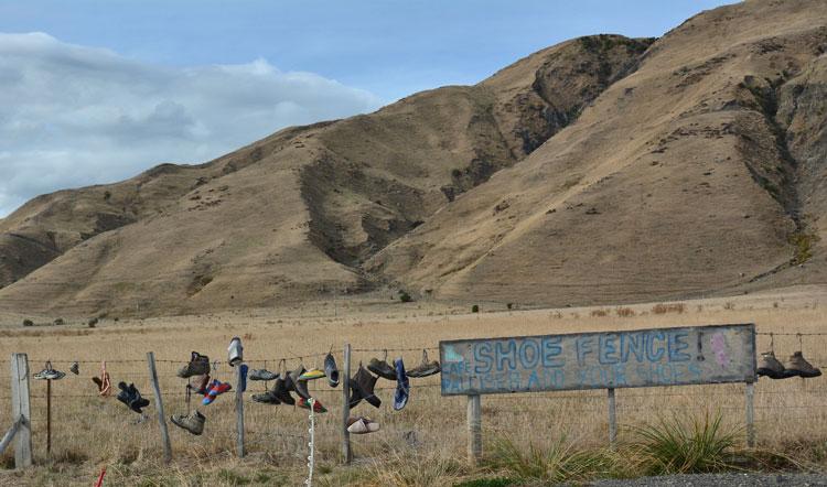 The Shoe Fence across the road