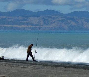 Fishing on the beach front