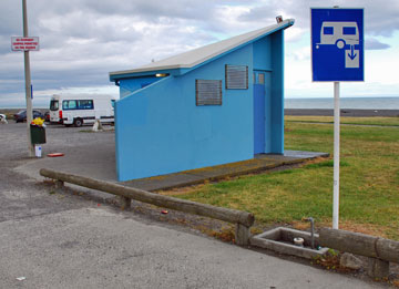 Entrance to the carpark, toilet, and dump station