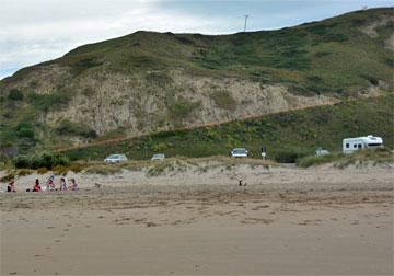 Parking area viewed from the beach