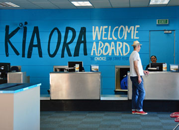 The ferry reception and booking desk