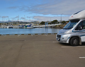 Parking with a harbour view