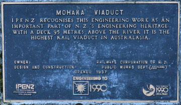 Mohaka Viaduct Plaque