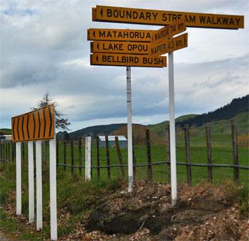 Signpost to local attractions