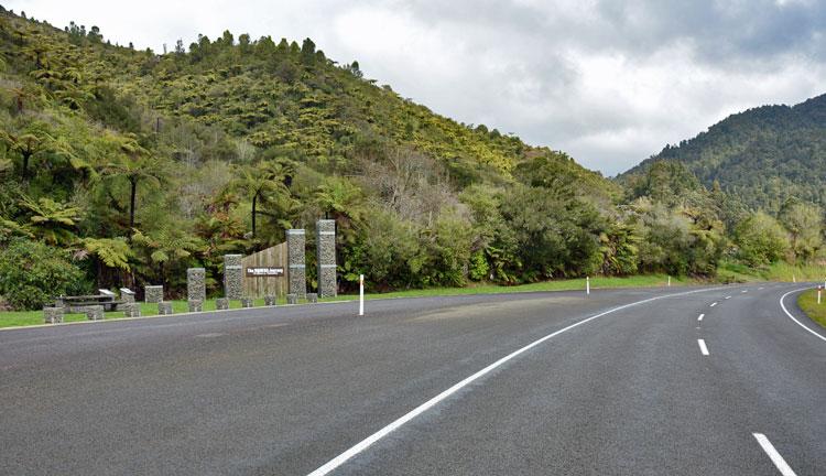 The road beginning the Waioeka Journey going south