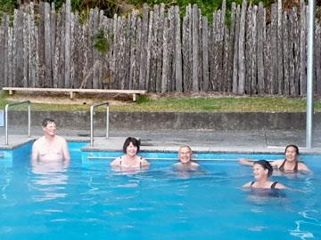 Enjoying the thermal pool