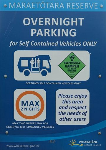 Overnight Parking sign