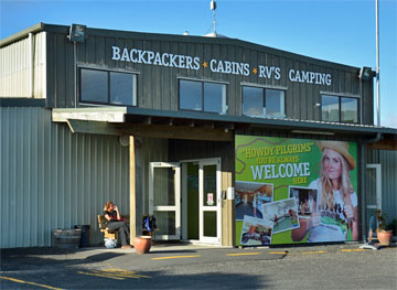 Campsite reception and entrance