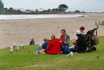 Famly Picnic by the beach
