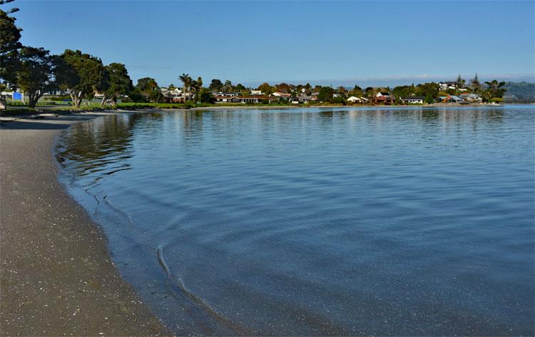 The beach at full tide