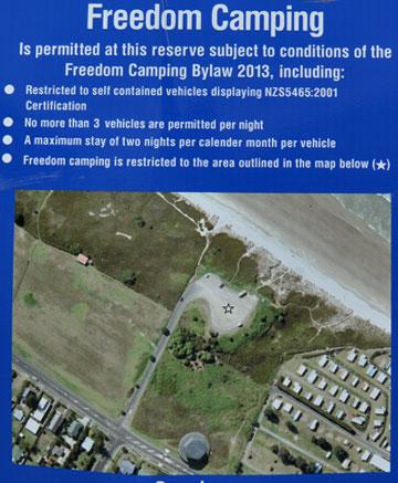 Stella Place Freedom Camping sign