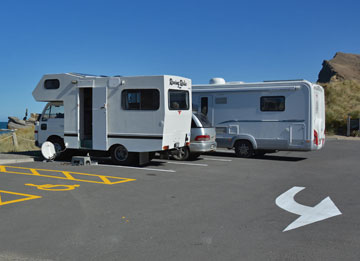 Motorhome parking overlooking the bay