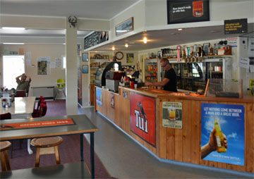Inside the cafe and bar