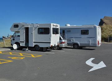 Motorhome parking overlooking the bay