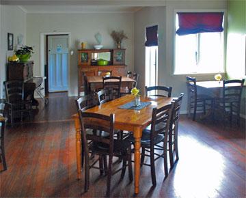 The inside dining area