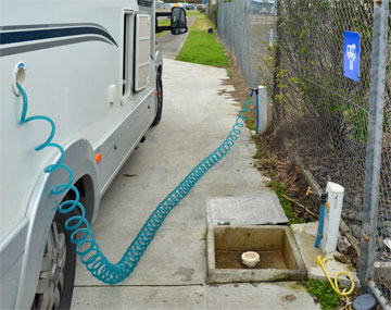 Filling up with water at the dump station