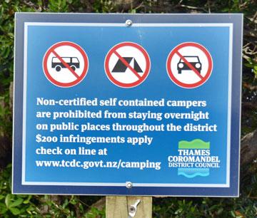 Freedom camping sign