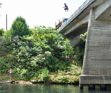 Jumping from the bridge