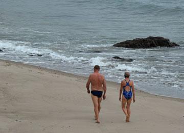 Couple going for a morning walk