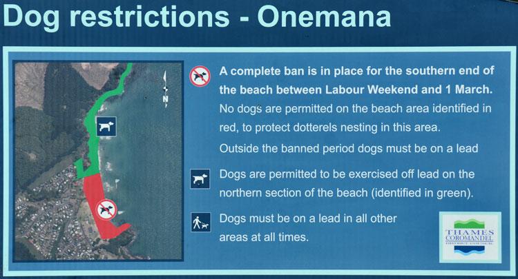 Dog restrictions sign