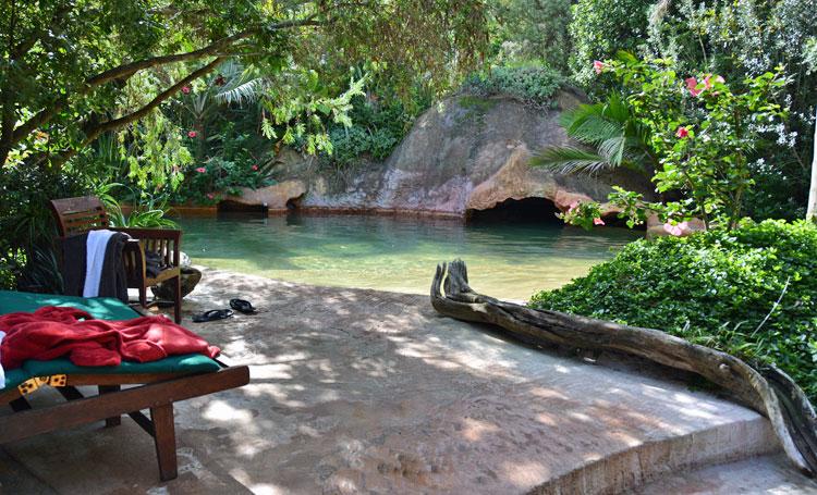 Seating by one of the pools