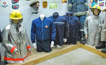 Display of fire fighting garments