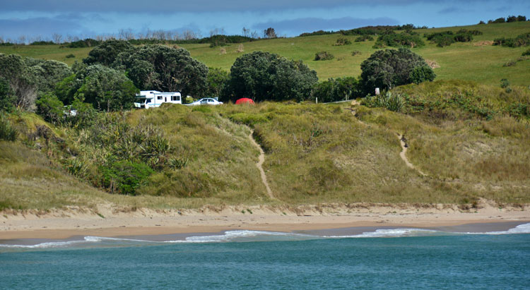 The upper campsite overlooking the bay