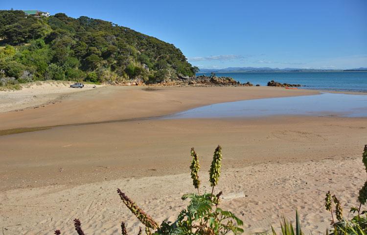 The beach just across the road from the campsite